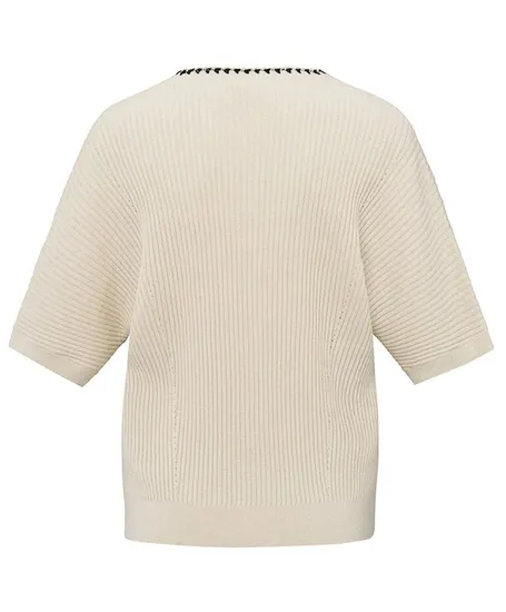 YAYA Vest Rib Strik Detail