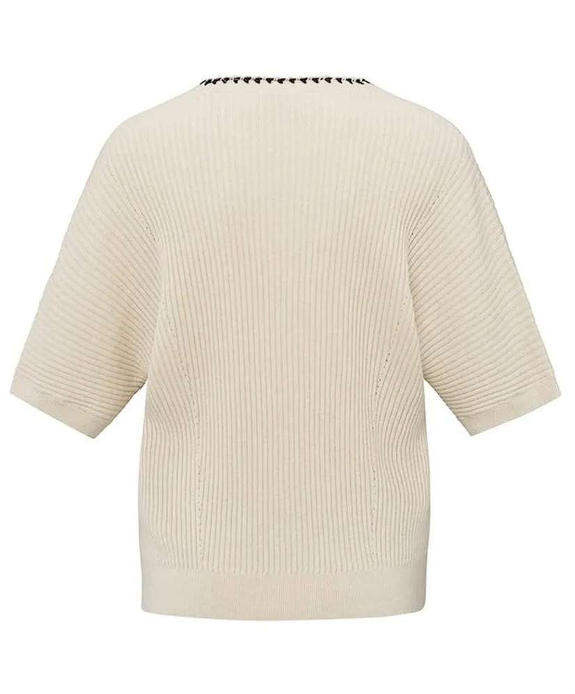 YAYA Vest Rib Strik Detail